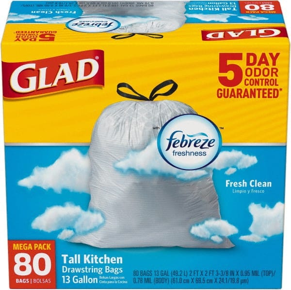 Household Trash Bags: 13 gal, 0.95 mil, 240 Pack MPN:CLO78899