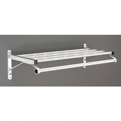 Coat Rack 1 Shelf 36 In W Satin Aluminum MPN:501-36SA