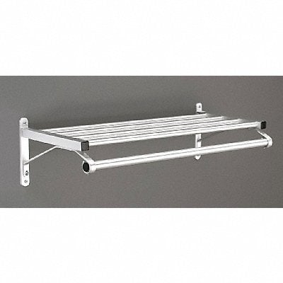 Coat Rack 1 Shelf 72 In W Satin Aluminum MPN:501-72SA