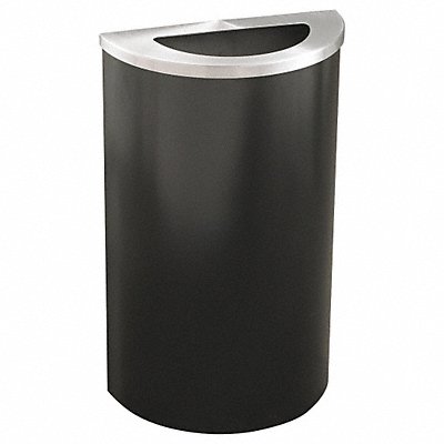 Trash Can Half Round 14 gal Black MPN:1891-BK-SA