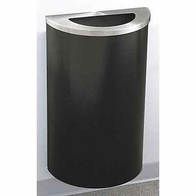 Trash Can Half Round 14 gal Black MPN:1891-BK-SA-WM189