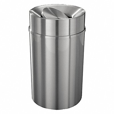 Trash Can Round 33 gal Silver MPN:TA2035-SA-SA