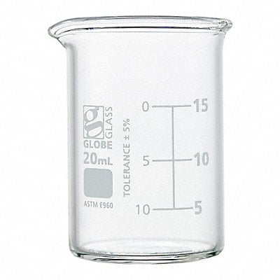 Beaker 0.68 oz 20 mL Low Form PK12 MPN:8010020