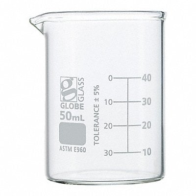 Beaker 1.69 oz 50 mL Low Form PK12 MPN:8010050