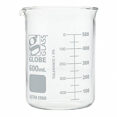 Beaker 20.27 oz 600 mL Low Form PK6 MPN:8010600