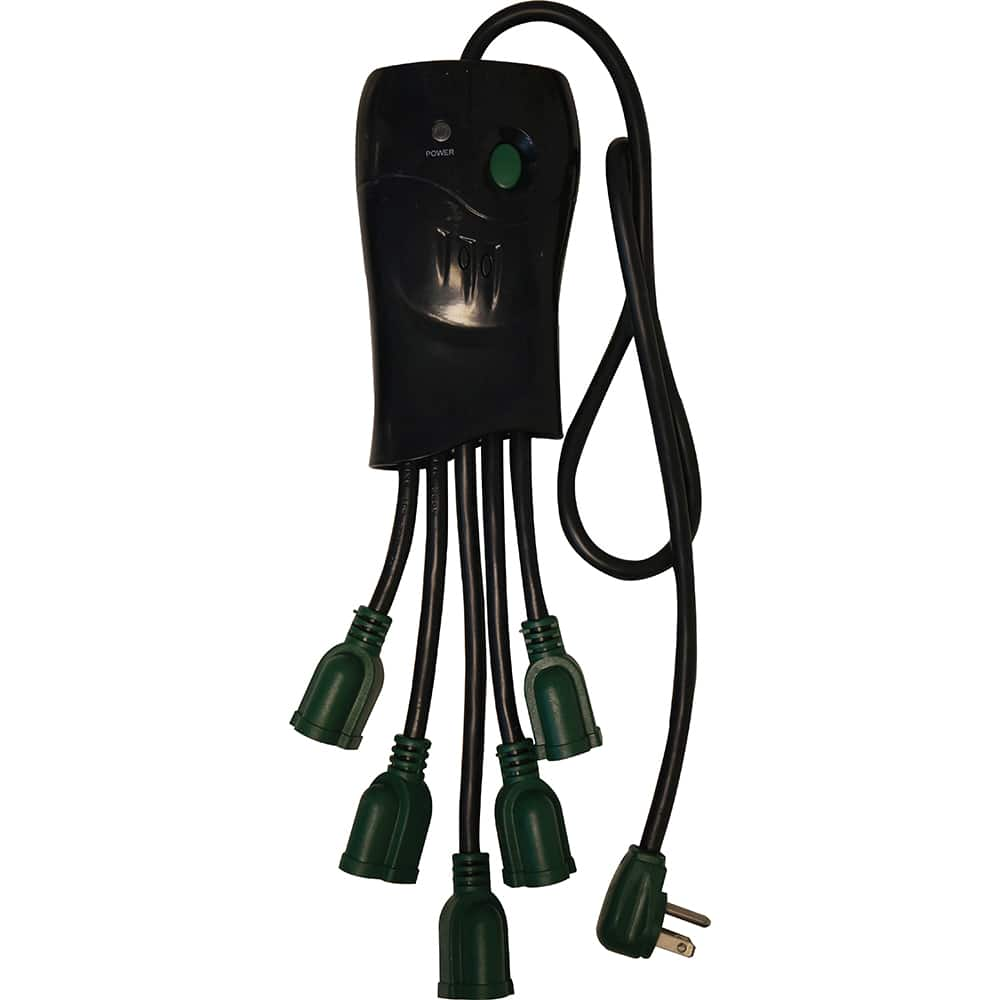 Power Outlet Strips, Amperage: 15.0 , Voltage: 125V , Cord Length: 3ft , Material: Plastic , Number Of Outlets: 5  MPN:GG-50CT