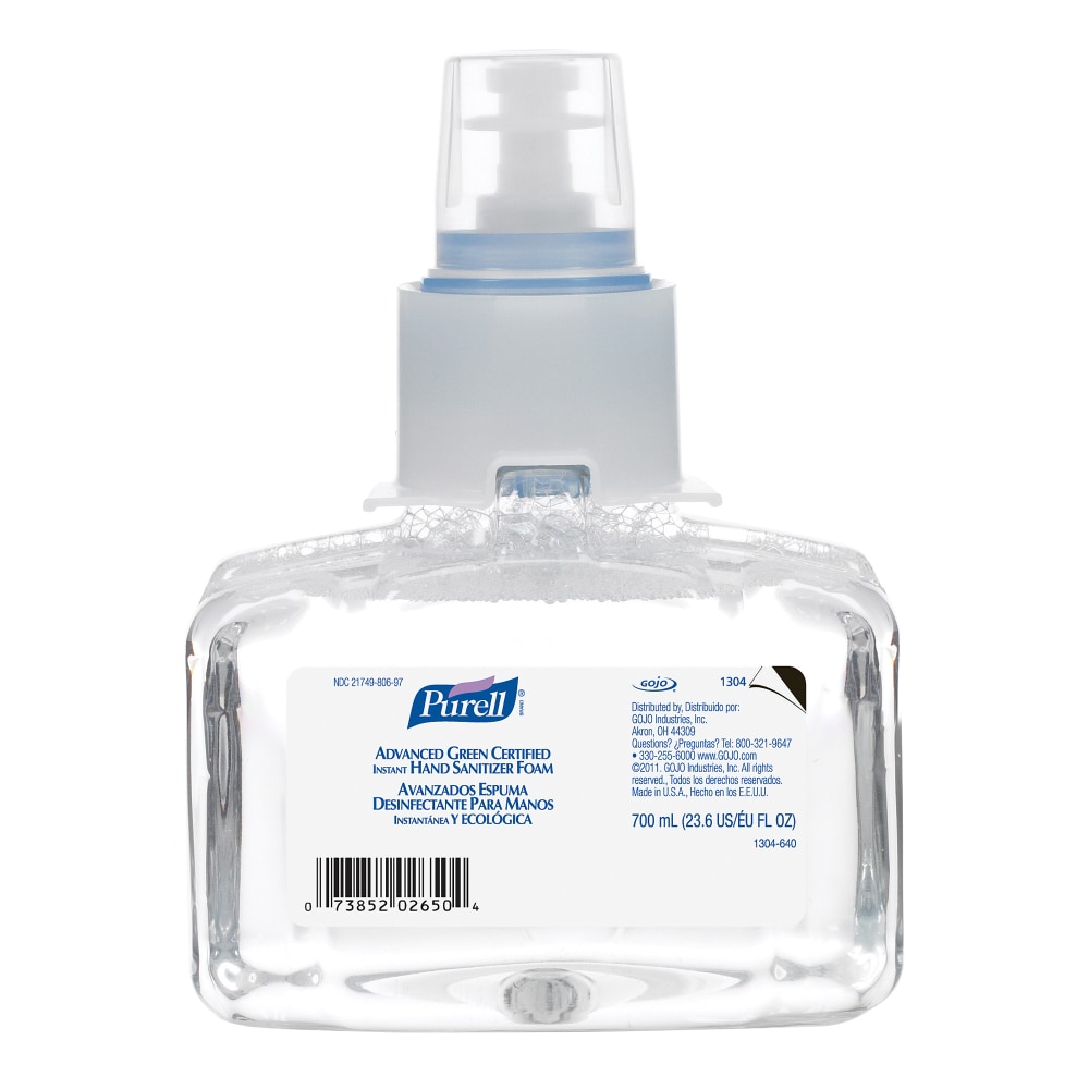 Purell ADX Advanced Green Certified Foam Instant Hand Sanitizer, 23.6 Oz (Min Order Qty 2) MPN:1304-03