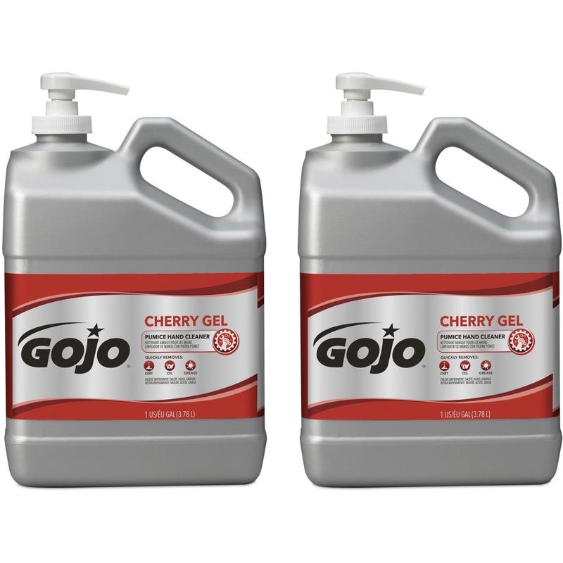 GOJO Cherry Gel Pumice Hand Soap Cleaner, Cherry Scent, 128 Oz, Carton Of 2 Pump Bottle Dispensers MPN:235802CT