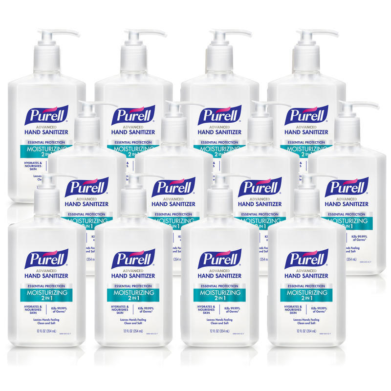 PURELL 2in1 Moisturizing Advanced Hand Sanitizer Gel, 12 oz Pump Bottle, Pack of 12 MPN:3698-12CT