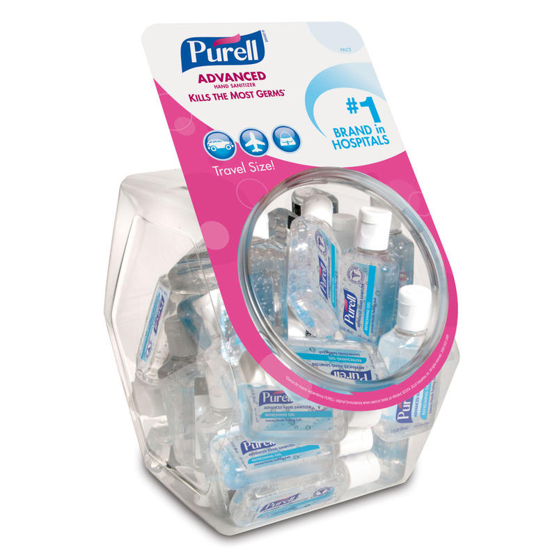 Purell Advanced Hand Sanitizer Refreshing Gel, 1 Oz, Clean Scent, 1 Fl Oz Travel Size Flip-Cap Bottle with Display Bowl,  Pack Of 36 (Min Order Qty 2) MPN:390136BWL