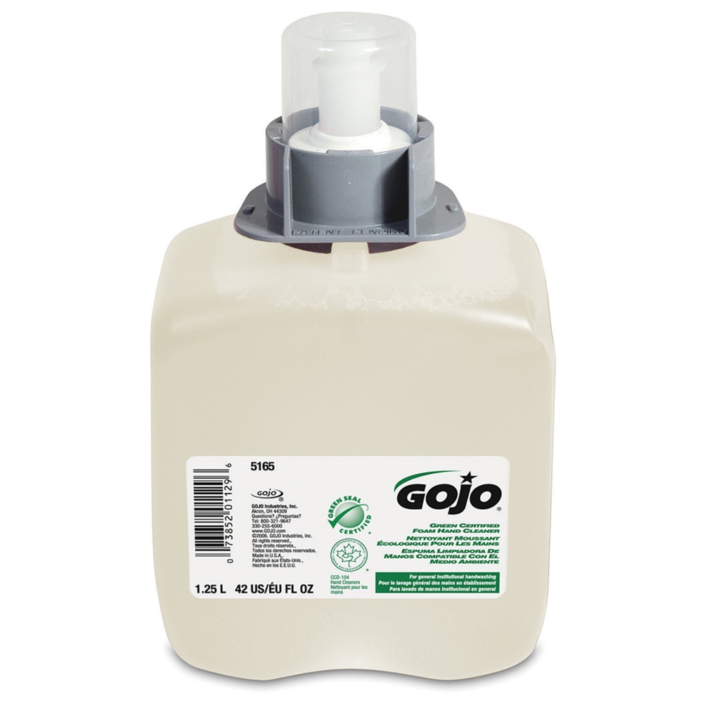 GOJO FMX-12 Green Seal Certified Foam Hand Soap Cleaner, Unscented, 42 Oz Bottle (Min Order Qty 3) MPN:5165-03