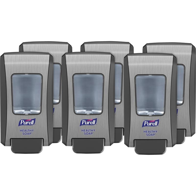 PURELL FMX-20 Foam Soap Dispenser - Manual - 2.11 quart Capacity - Site Window, Locking Mechanism, Durable, Wall Mountable, Rugged - Graphite - 6 / Carton MPN:523406CT