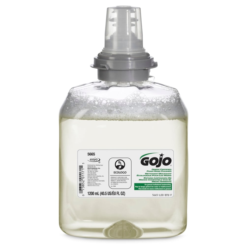 GOJO TFX 2730 Green Seal Certified Foam Hand Soap Cleaner, Unscented, 40.5 Oz Bottle (Min Order Qty 2) MPN:5665-02