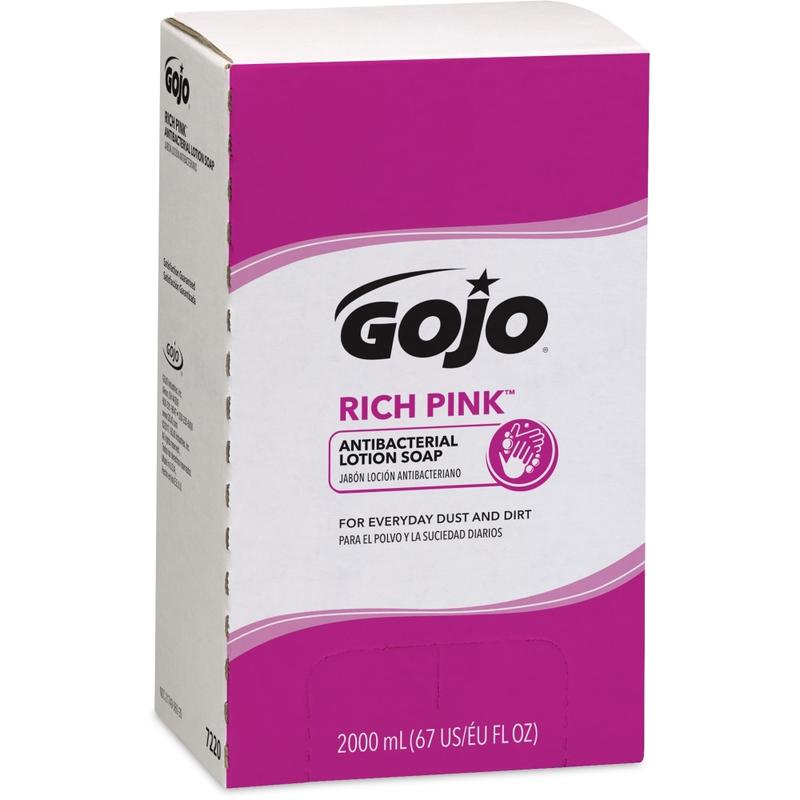 Gojo Rich Pink Antibacterial Lotion Hand Soap, Floral Scent, 67.63 Oz. (Min Order Qty 3) MPN:722004