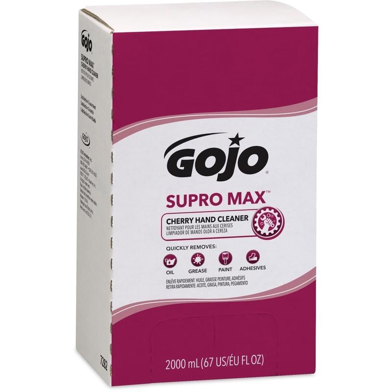 Gojo Supro Max Cherry Hand Cleaner - Cherry Scent - 67.6 fl oz (2 L) - Adhesive Remover, Soil Remover - Hand - Tan - 1 Each (Min Order Qty 2) MPN:728204