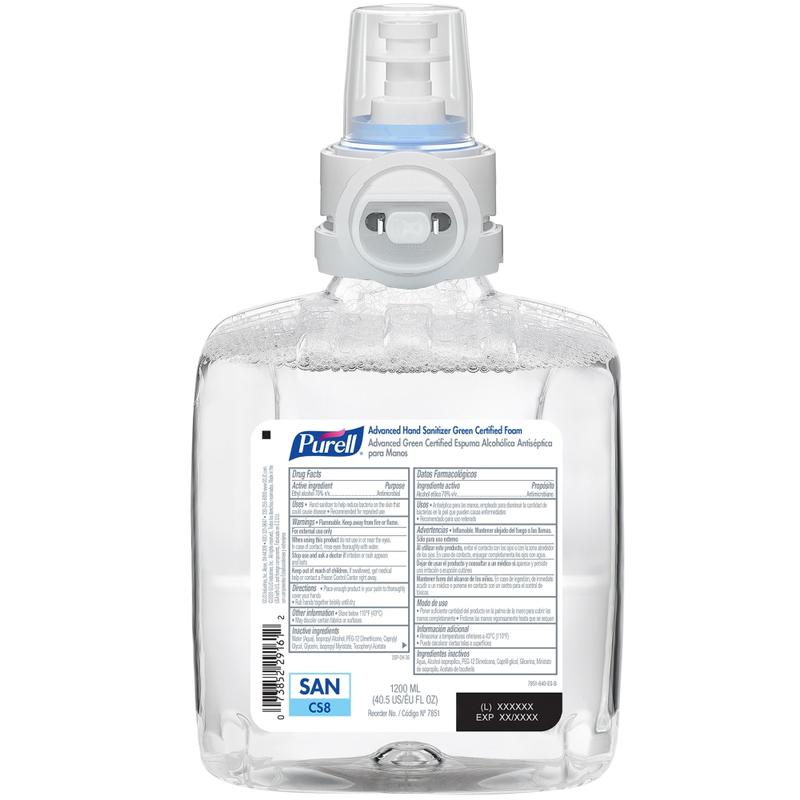 Purell Advanced Green Certified Foam Hand Sanitizer Refill For CS8 Touch-Free Hand Sanitizer Dispensers, Unscented, 40.6 Oz, Case Of 2 Refills MPN:7851-02