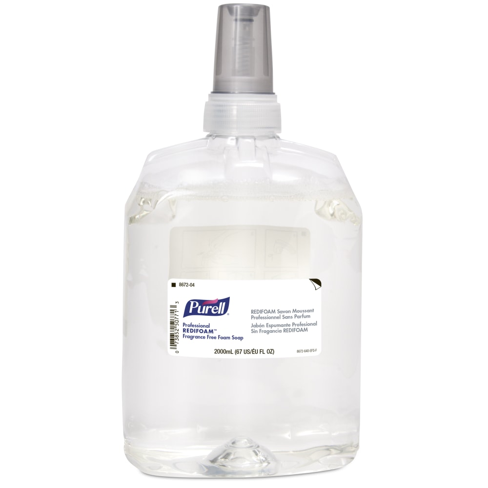 Purell Redifoam Refills, 2000 mL, Unscented, Pack Of 4 Refills MPN:8672-04