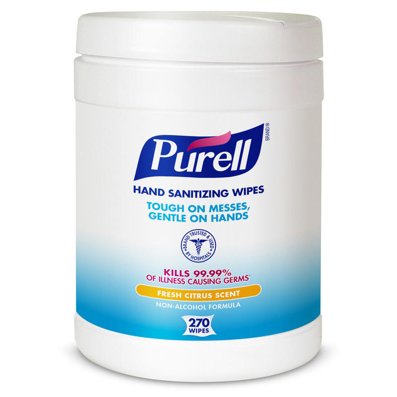 Purell Sanitizing Wipes, Canister Of 270 Wipes (Min Order Qty 4) MPN:9113-06