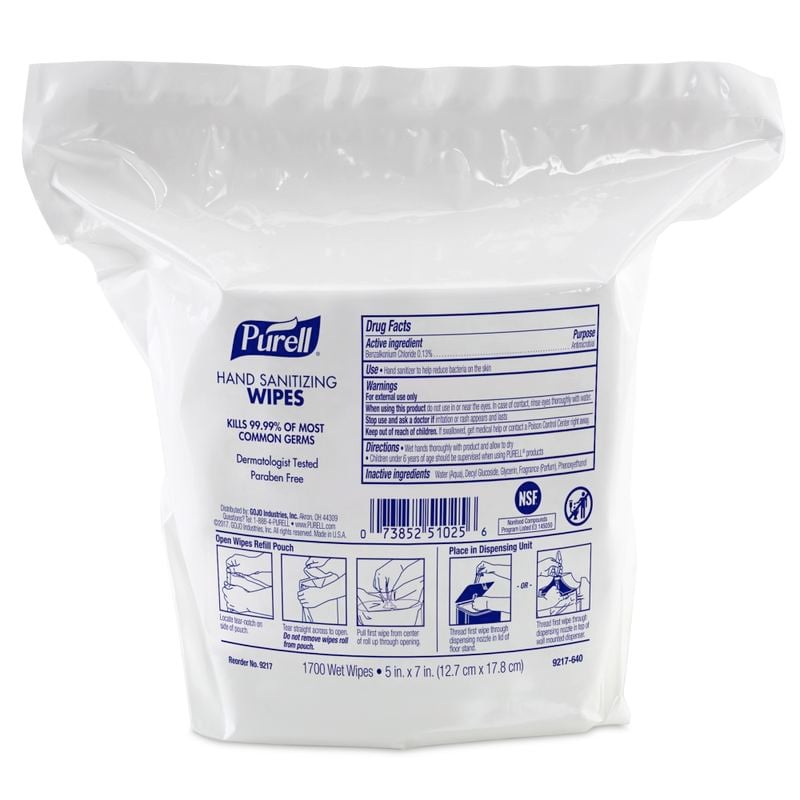 Purell Hand Sanitizing Wipes, Citrus Scent, 1,700 Wipes Per Bag, Pack Of 2 Bags MPN:9217-02