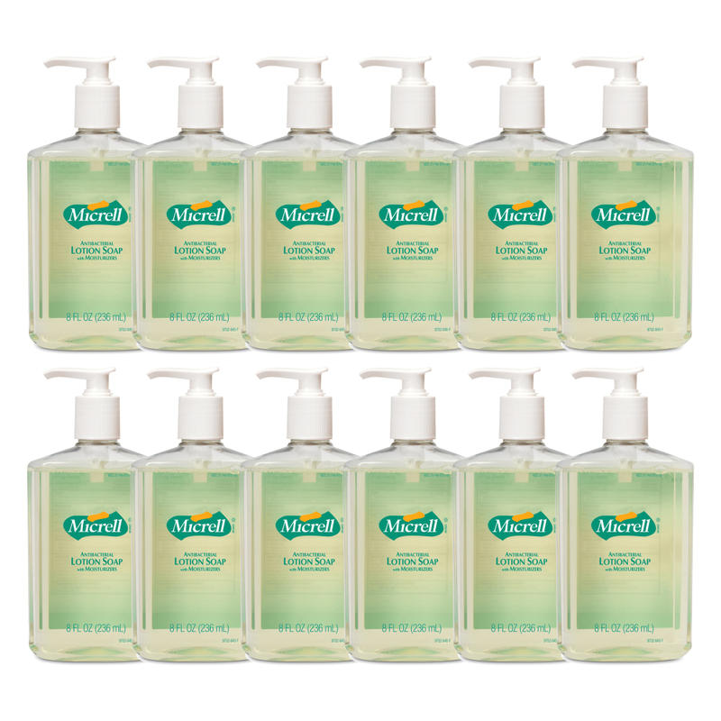Micrell Balsam Antibacterial Lotion Hand Soap, Citrus/Floral Scent, 8 Oz, Carton Of 12 Pump Bottles MPN:9752