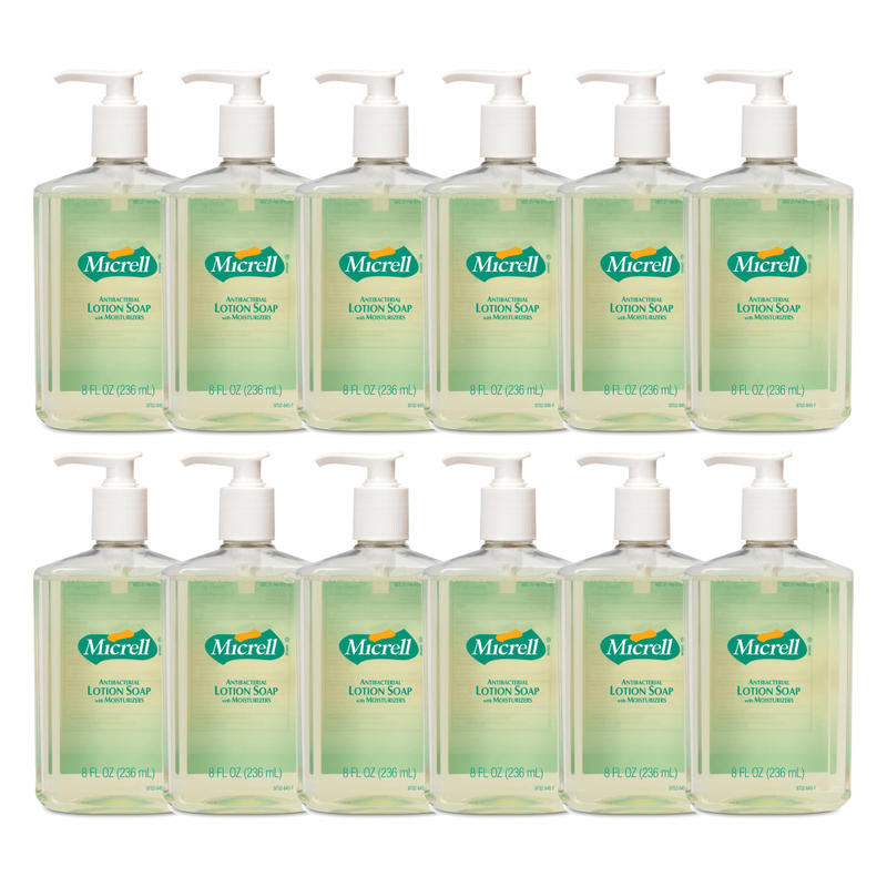 Micrell Balsam Antibacterial Lotion Hand Soap, Citrus/Floral Scent, 8 Oz, Carton Of 12 Pump Bottles (Min Order Qty 2) MPN:9752