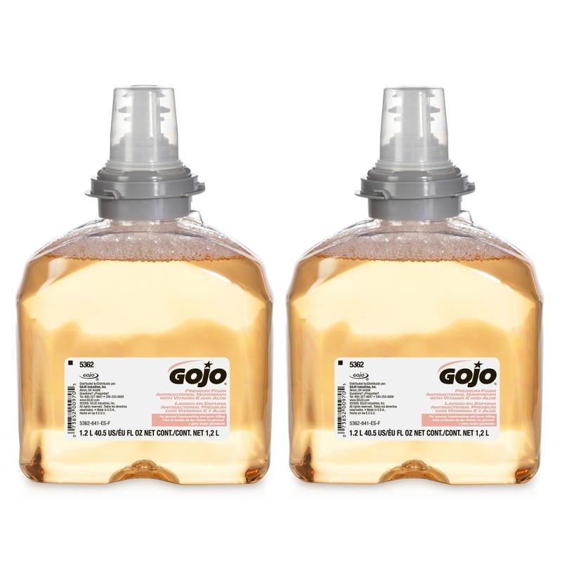 GOJO TFX Touch-Free Antibacterial Foam Hand Soap, Orange Scent, 40.5 Oz, Carton Of 2 Bottles MPN:536202