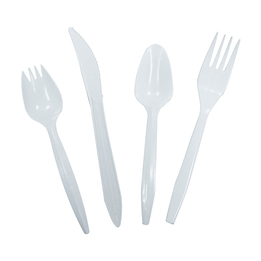 Goldmax Medium-Weight Flexible Plastic Utensils, Forks, White, Case Of 1,000 (Min Order Qty 4) MPN:PTMWF