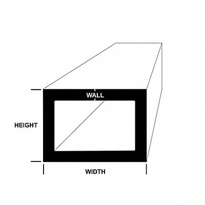 Aluminum Rectangle Tube 12 in Overall L MPN:1202_12_0