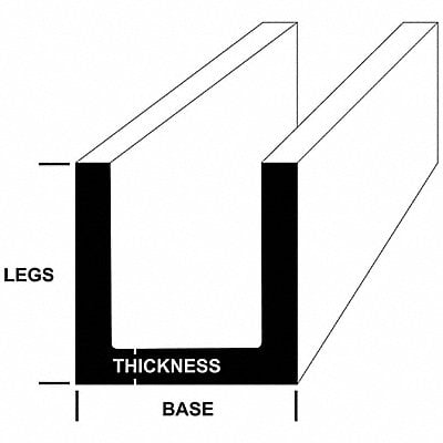 Aluminum Channel 6061 12 in Overall L MPN:1063_12_0