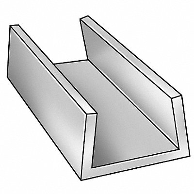 U-Channel Aluminum 8 ft Overall L MPN:6ALX8