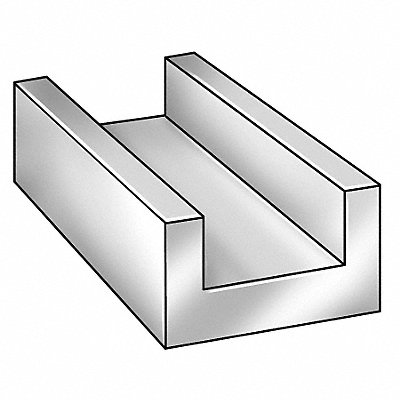 U-Channel Aluminum 8 ft Overall L MPN:6ALY0