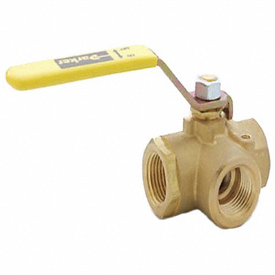 Ball Valve 1/4 in 3-Way Brass MPN:XV533P-4