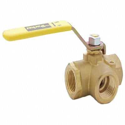 Ball Valve 3/8 in 3-Way Brass MPN:XV533P-6