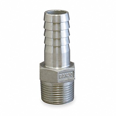 Barbed Hose Fitting Hose ID 1/4 NPT MPN:HB025SS