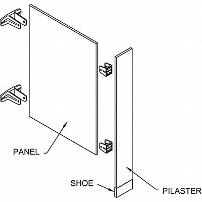 Urinal Partition w/Column Blue 7 in W MPN:7AV93