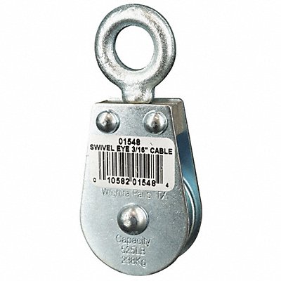 Pulley Block Swivel Eye 525 lb. MPN:4JX64