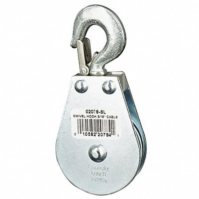 Pulley Block Swivel Hook 600 lb. MPN:4JX71