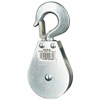 Pulley Block Swivel Hook 685 lb. MPN:4JX75