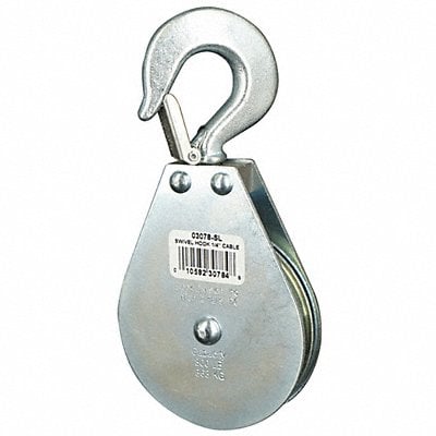 Pulley Block Swivel Hook 800 lb. MPN:4JX79