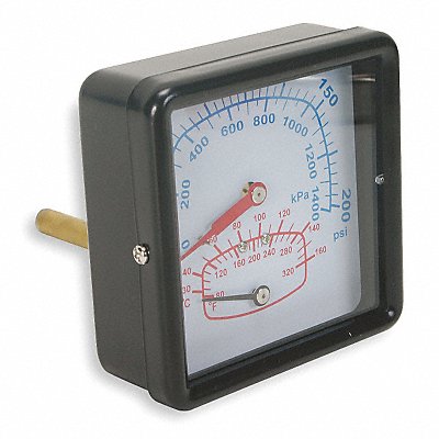 Boiler Gauge Square 0-200PSI 80 to 320 F MPN:4CFC9