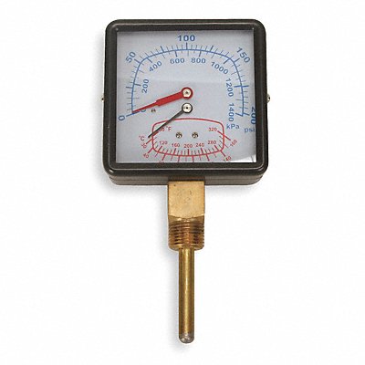 Boiler Gauge Square 0-200PSI 80 to 320 F MPN:4CFD1