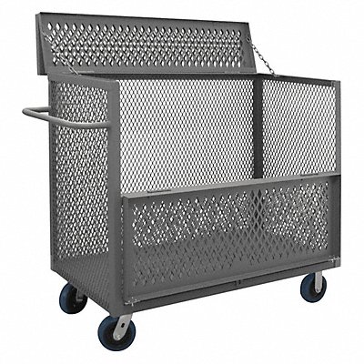 3 Sided Mesh Cart w/Drop Gate 2000 lb. MPN:3STDG-EX3048-8PU-95