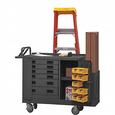 Mobile Cabinet Bench Steel 52-3/4 W 19 D MPN:2211-DLP-6DR-RM-9B-95