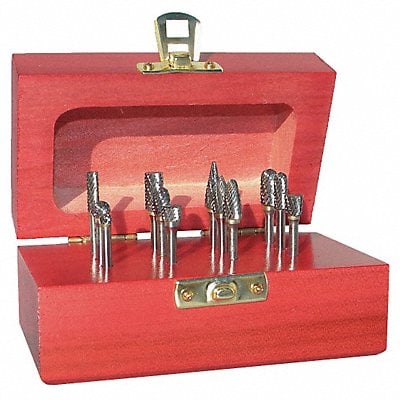 Carbide Bur Set Single Cut 1/8 12pc MPN:310-110006