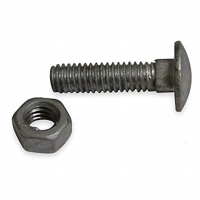 Carriage Bolts Steel 3/8 In Dia PK10 MPN:4LVK2