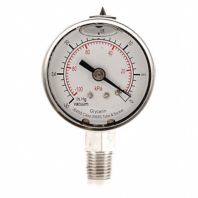 D1359 Vacuum Gauge Liquid Filled 2 In MPN:4CFF4