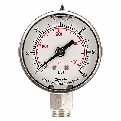 D1359 Pressure Gauge Liquid Filled 2 In MPN:4CFG4