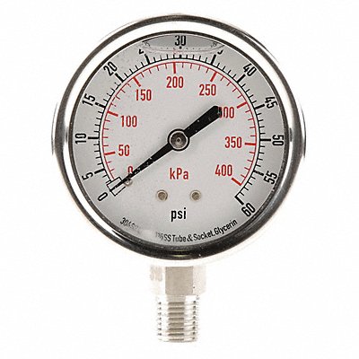 D1364 Pressure Gauge Liquid Filled 2-1/2 In MPN:4CFH3