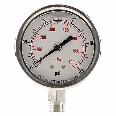 D1364 Pressure Gauge Liquid Filled 2-1/2 In MPN:4CFH4