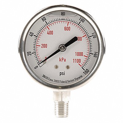 D1364 Pressure Gauge Liquid Filled 2-1/2 In MPN:4CFH5